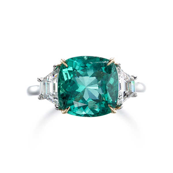 Platinum & 18K Emerald & Diamond Ring